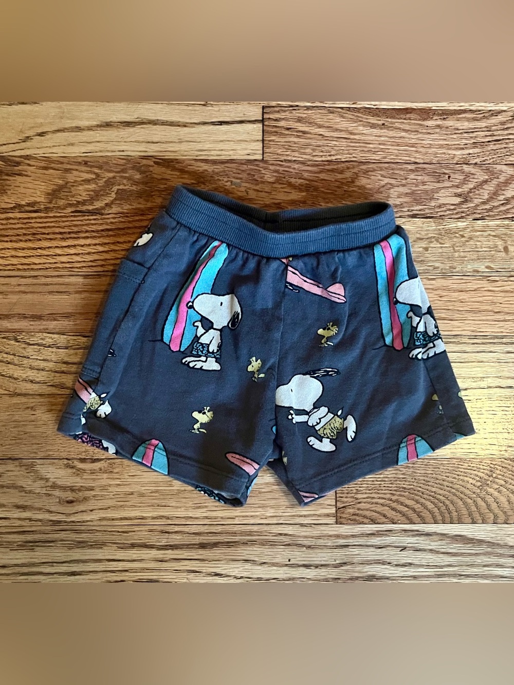 Zara Snoopy Graphic Navy Kids Shorts Sz 2-3y